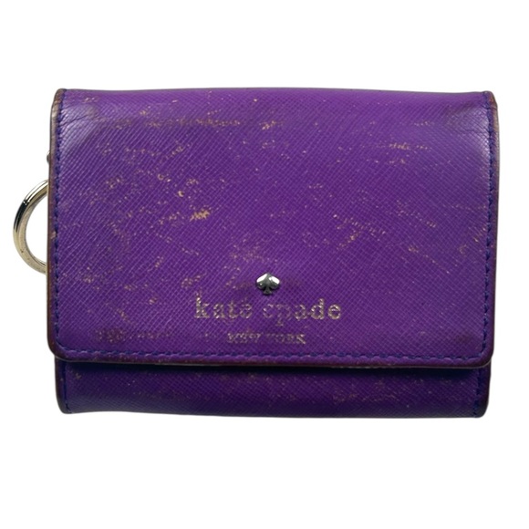 Kate Spade Purple Saffiano Leather Bifold Wallet - Picture 2 of 12